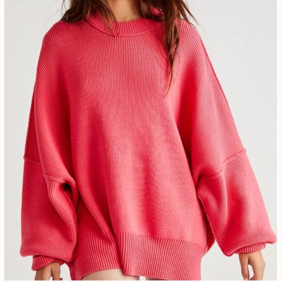 BEST NWT Free People Easy Street Tunic Strawberry Spritz Pink Large - Picture 1 of 4